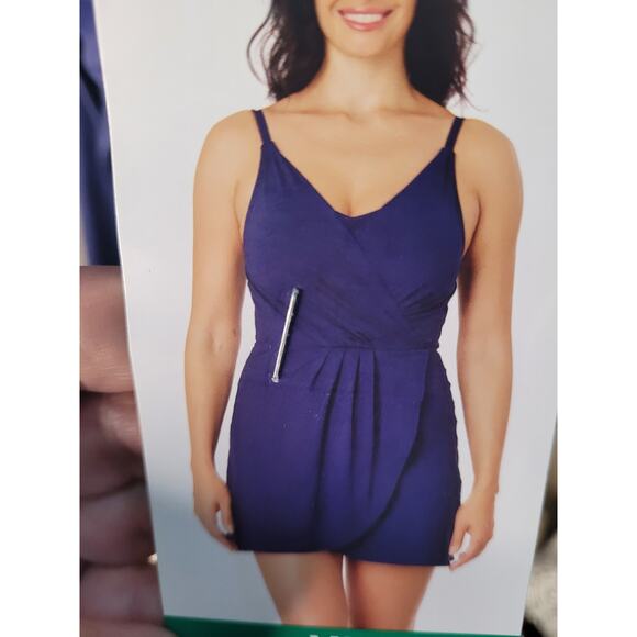 Lands End Swim skirt/Suit NWT Navy Lined Removable Pads Adjustable Sz XL - Picture 1 of 7